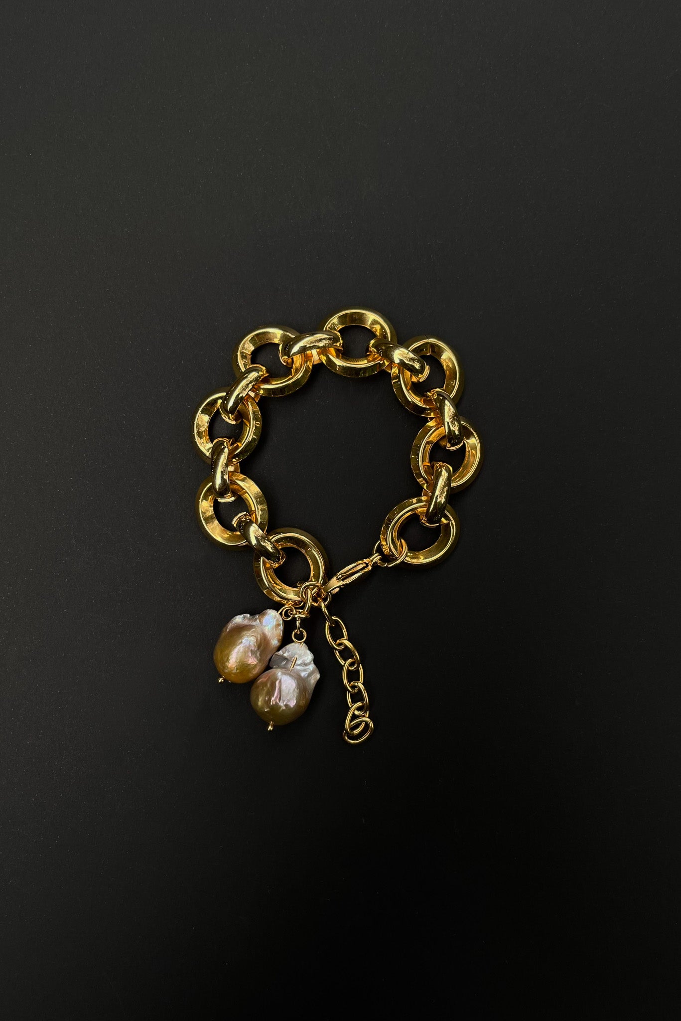 HELGA Gold Chain Bracelet with Pearls