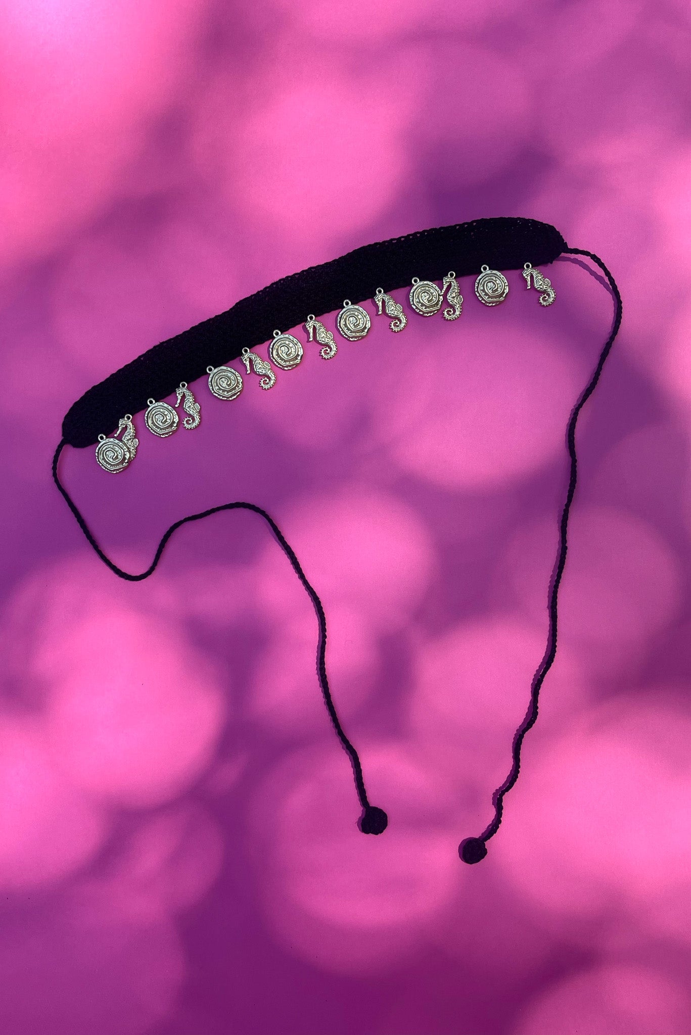 OCEAN FOREVER Black Crochet Choker