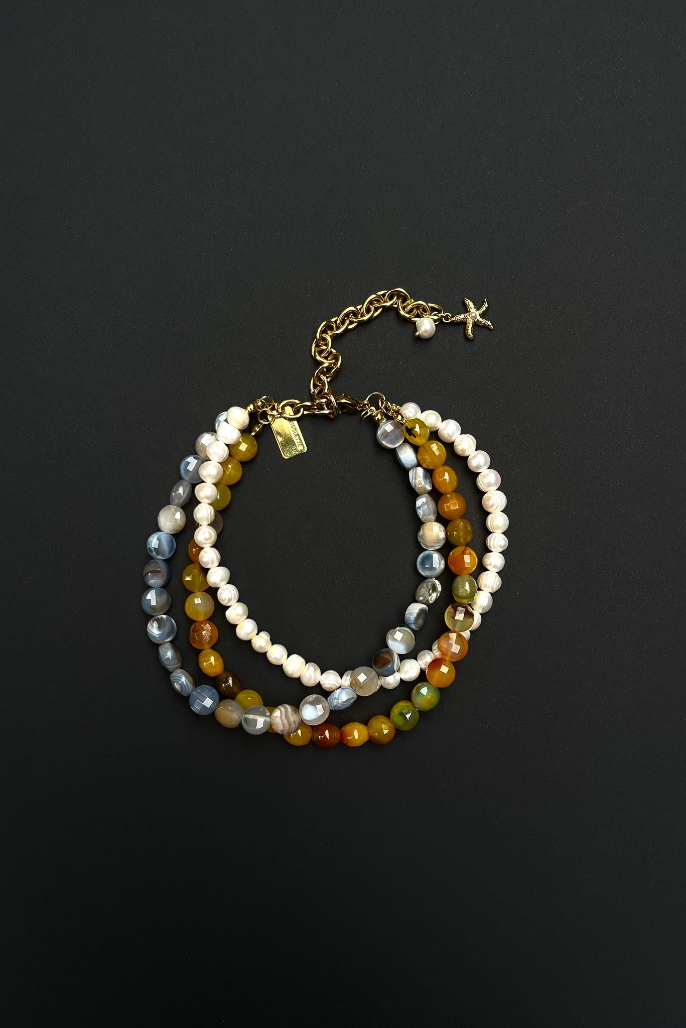 TRIPLE SUMMER with Pearls Choker