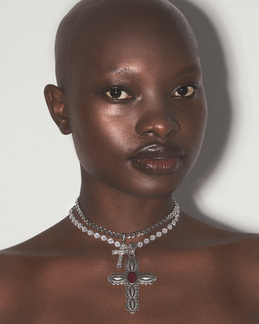 ATOMIC SHINE Zirconia Cross Necklace Set