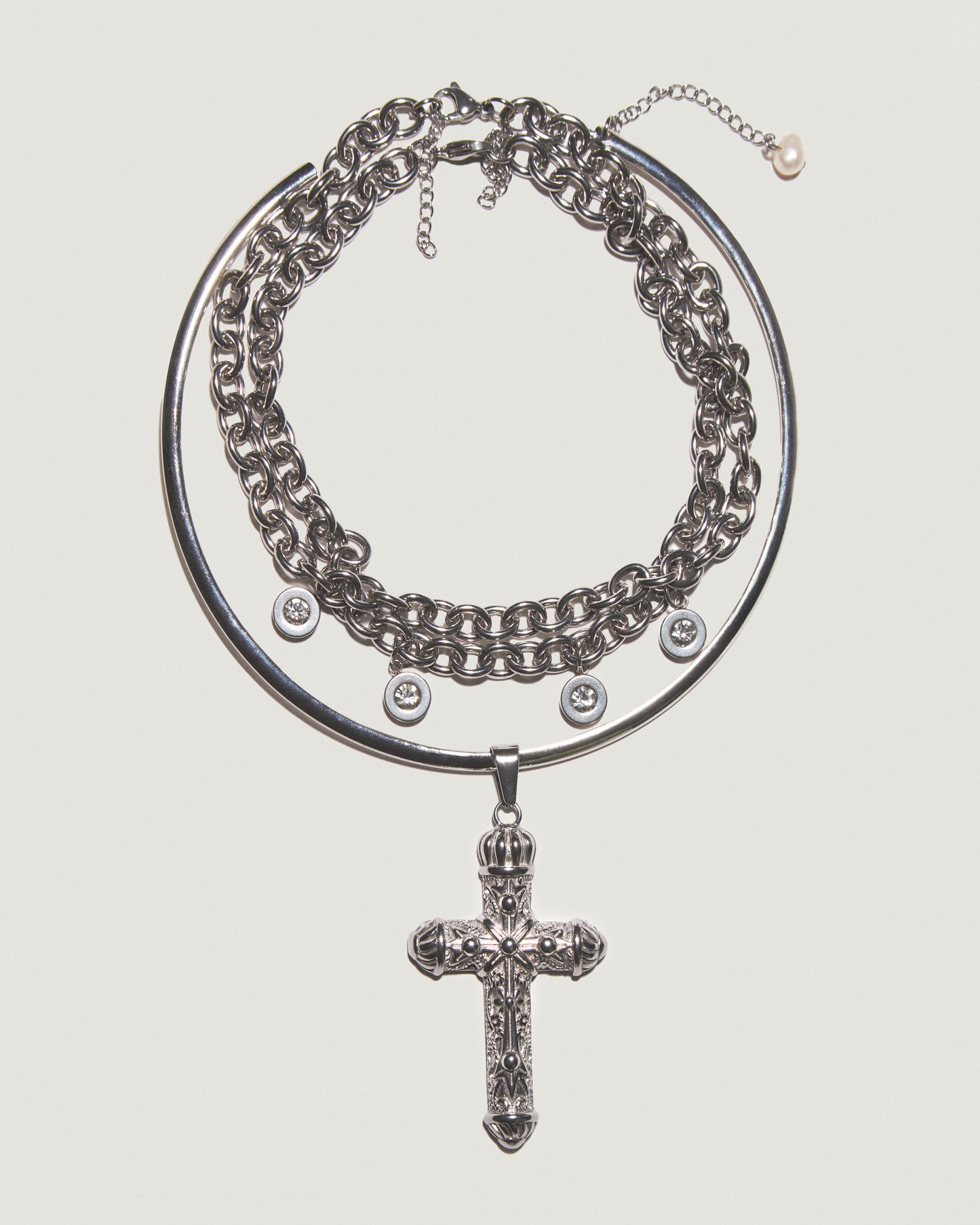 RADIANT CROSSROADS Silver Cross Necklaces Set