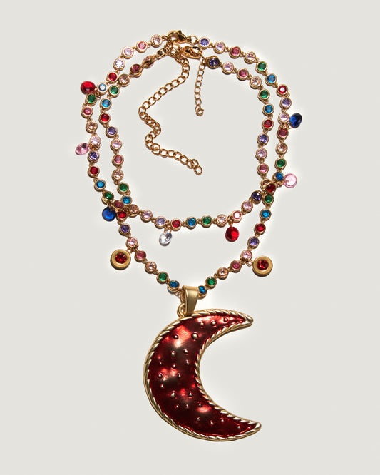 SCARLET MOON Colorful Zirconia Necklace Set