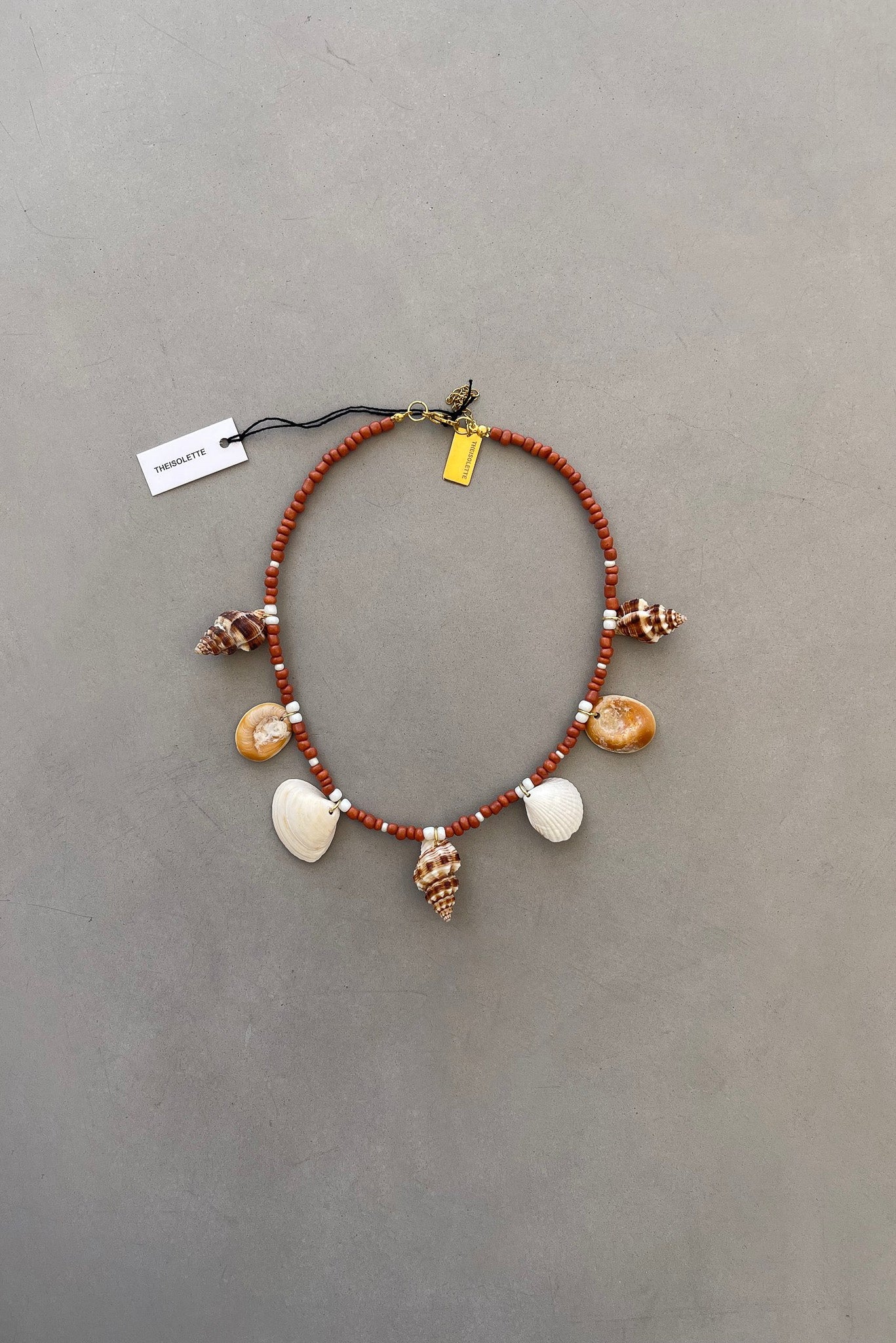 LA PLAYA TERRACOTA Shells and Beads Necklace