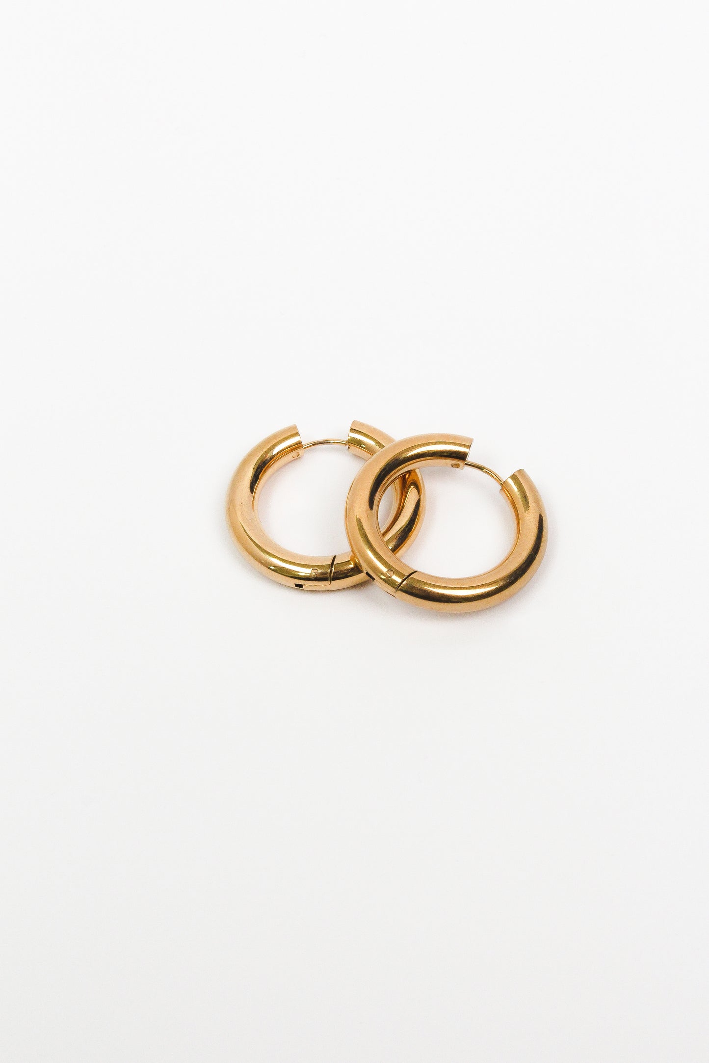 LETIE Gold Stainless Steel Hoop Earrings
