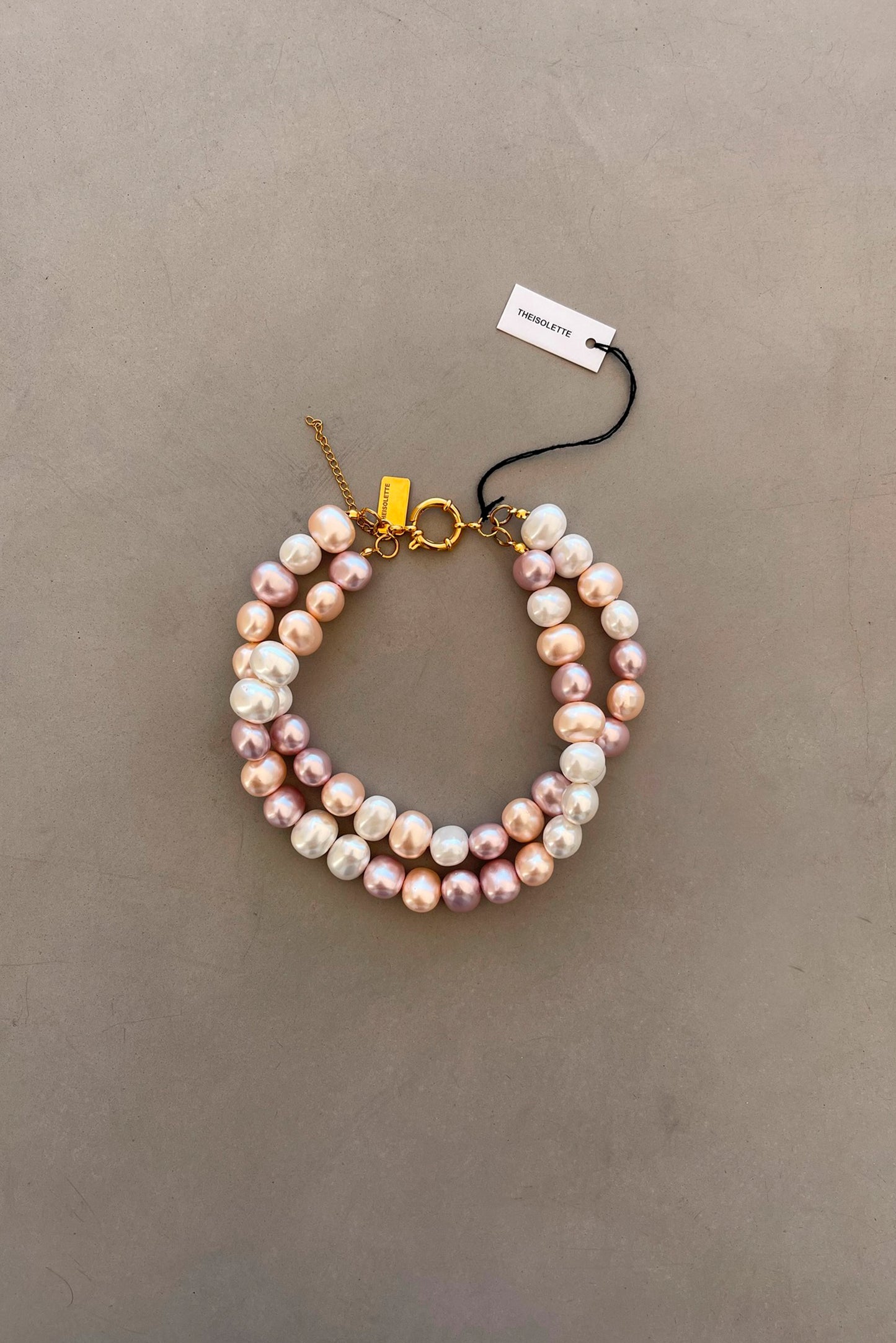 DOUBLE ROSE Pearls Choker