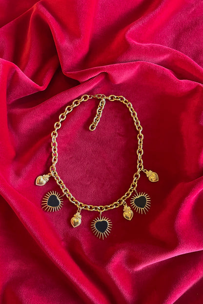 ELEANOR GOLD CHAIN HEART PENDANTS NECKLACE