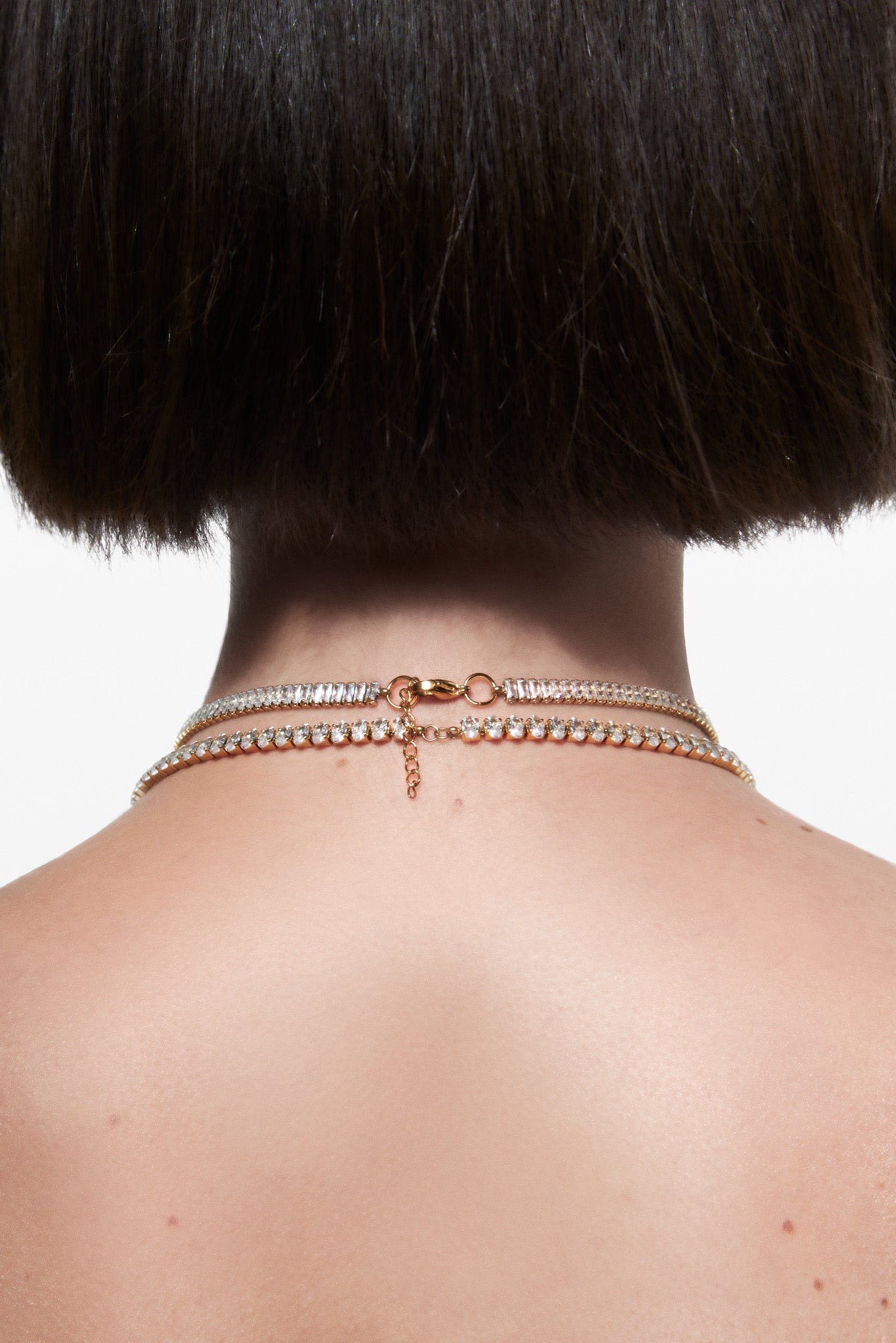 MARTINA GOLD CROSSES ZIRCONIA CHOKER AND NECKLACE