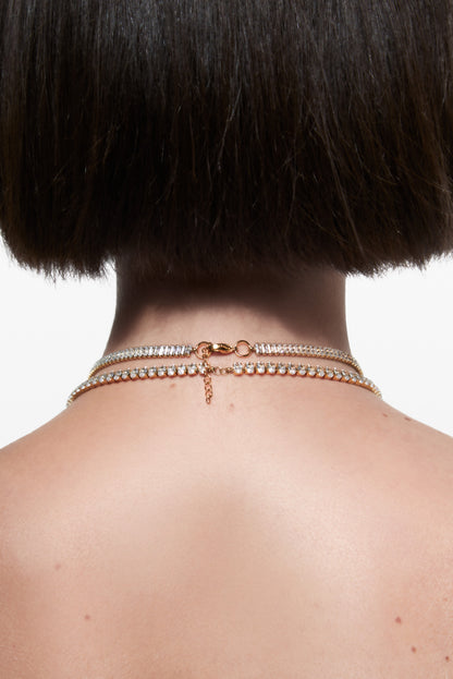 MARTINA GOLD CROSSES ZIRCONIA CHOKER AND NECKLACE