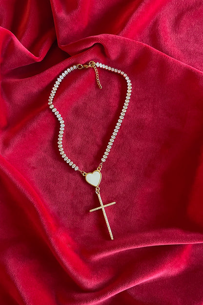 CLARISSE GOLD ROSARY ZIRCONIA NECKLACE