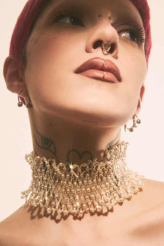GLOWT Silver Choker