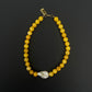 YELLOW WAVE with Big Pearl Necklace
