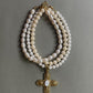 ECRU TONES Gold Cross Pendant Choker