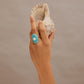 LA ALMA Turquoise Stone with Pearl Ring