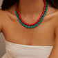 RED CORAL Gold Disks Necklace