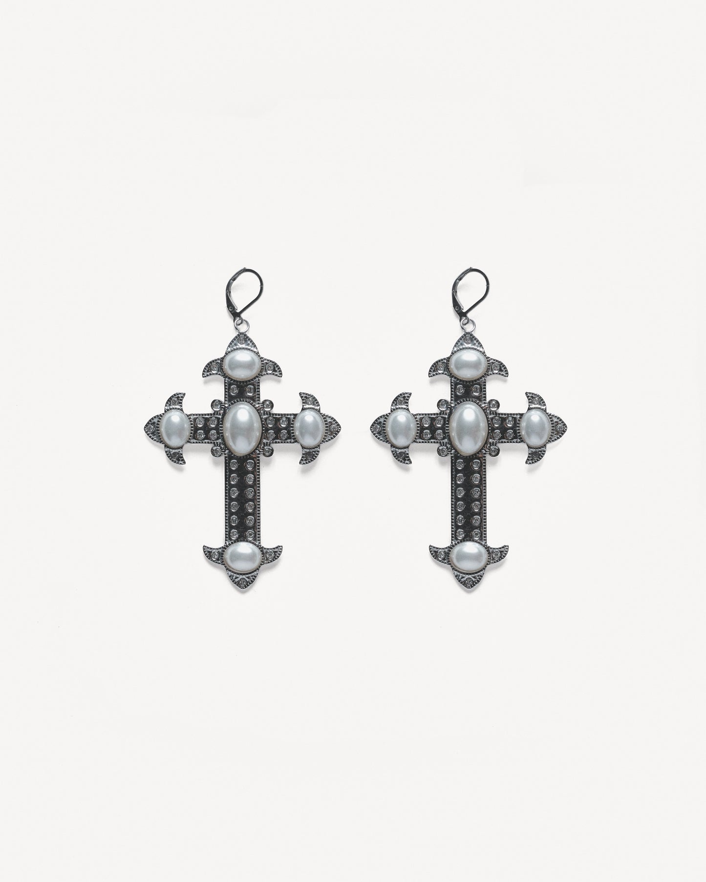 PEARL CORE Cross Earrings