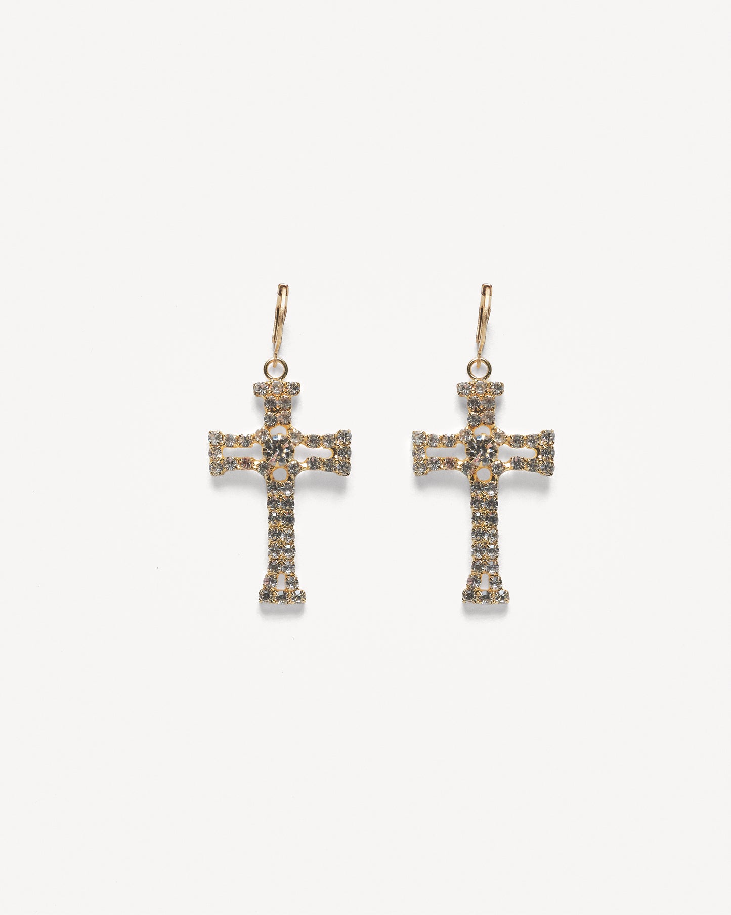 LOREN Gold Cross Earrings