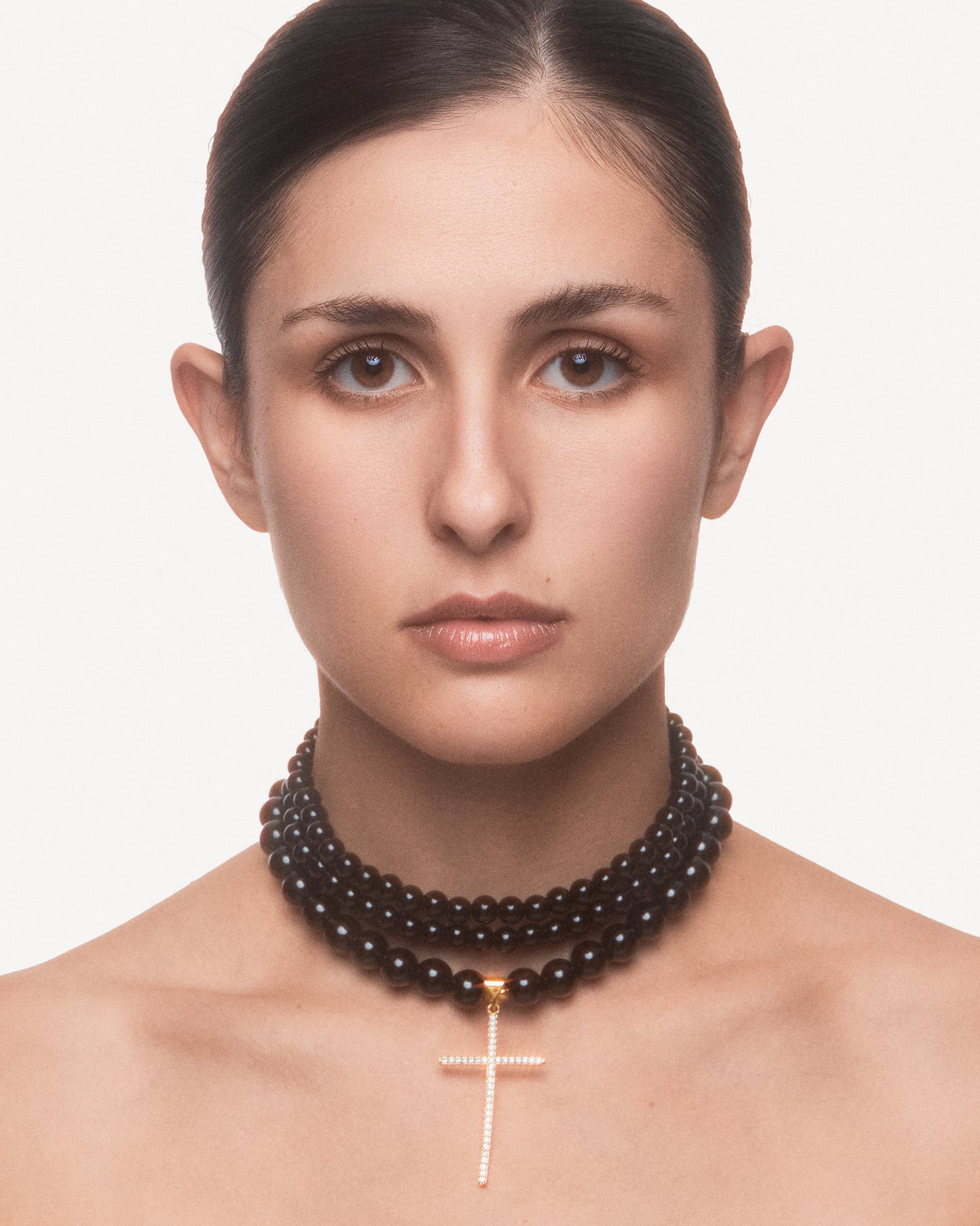 DARKSET Zirconia Cross Choker