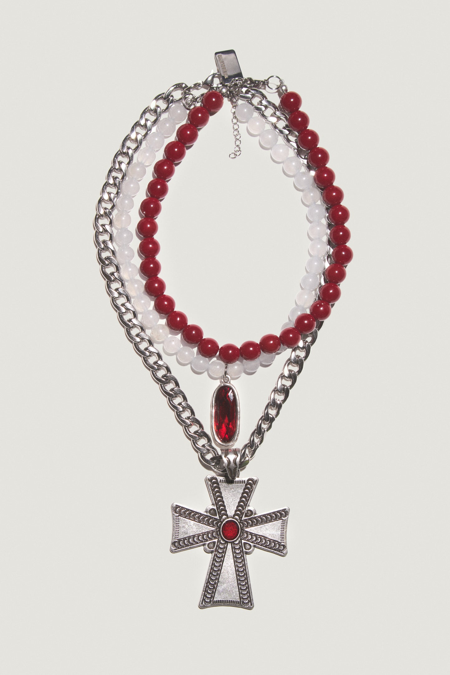 RUBY DUSK Cross Chain Necklace Set