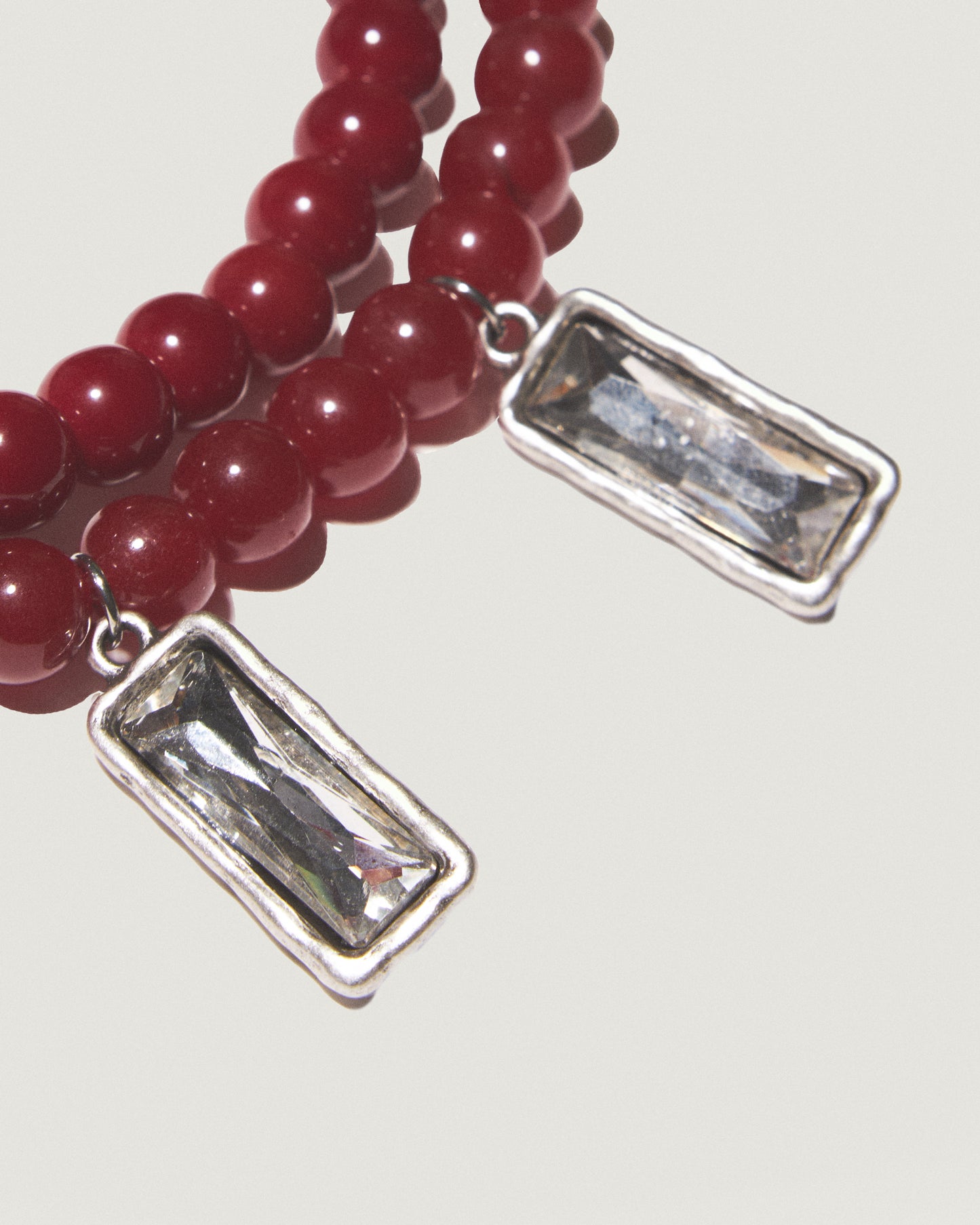 ECLIPSE KISS Burgundy Stones Necklace Set