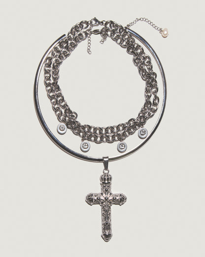 RADIANT CROSSROADS Silver Cross Necklaces Set