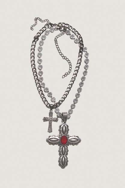 ATOMIC SHINE Zirconia Cross Necklace Set