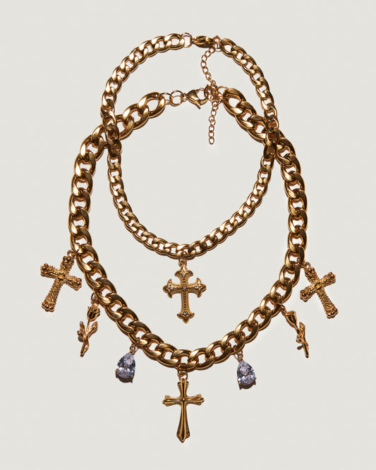 GOLDEN MIDNIGHT Chain Pendants Set