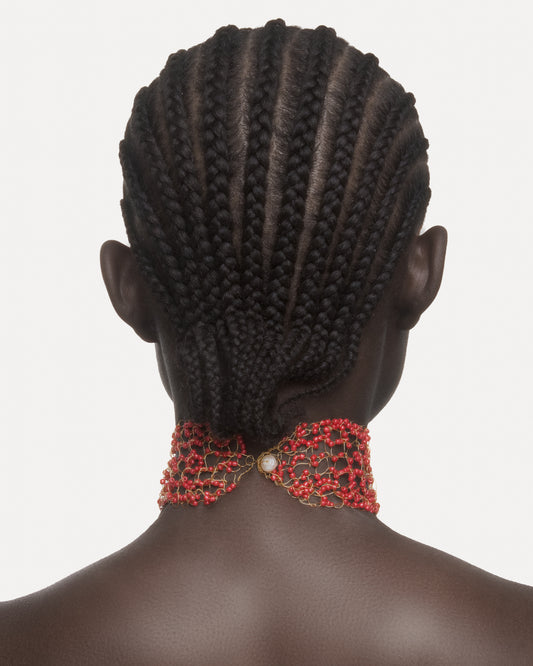 AMARIE Choker in Coral Red