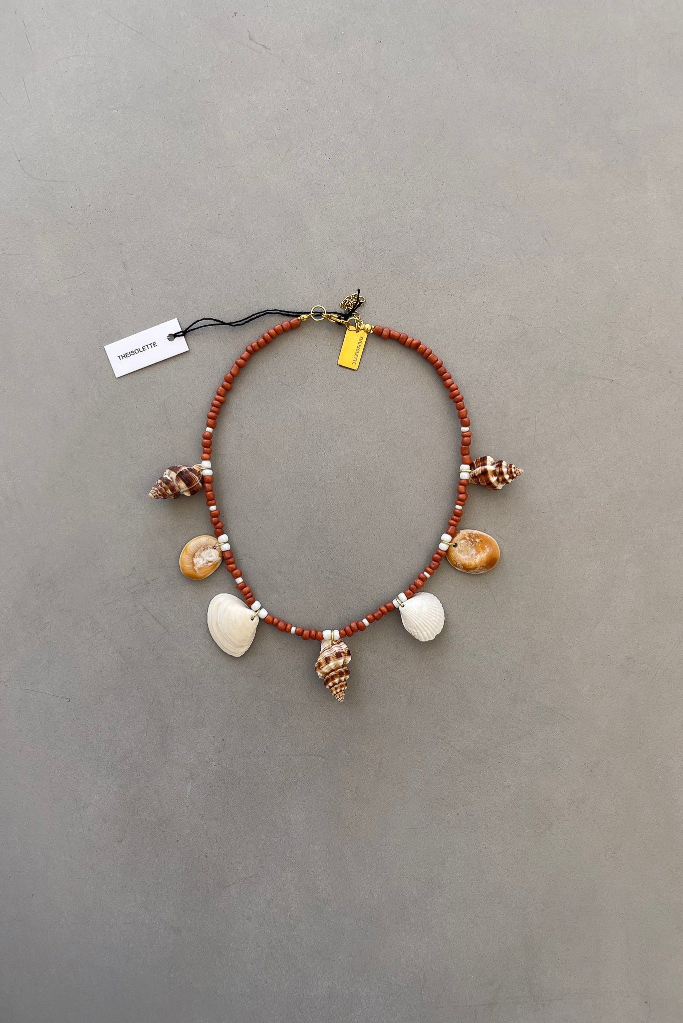 LA PLAYA TERRACOTA Shells and Beads Necklace