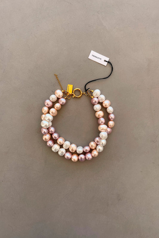 DOUBLE ROSE Pearls Choker