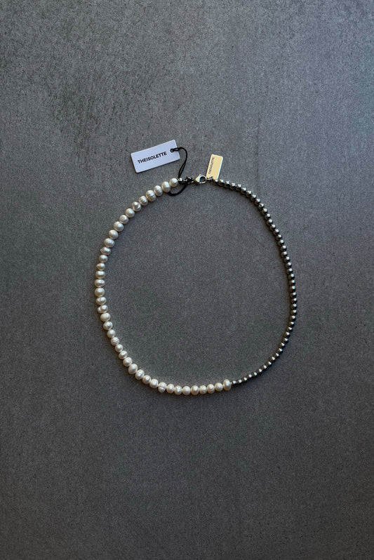 MIXED Pearls with Silver Necklace