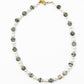KHAKI Stones with Glass Pearls Necklace