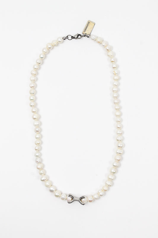 AGATHA Classic Pearls with Silver Zirconia Piece Necklace