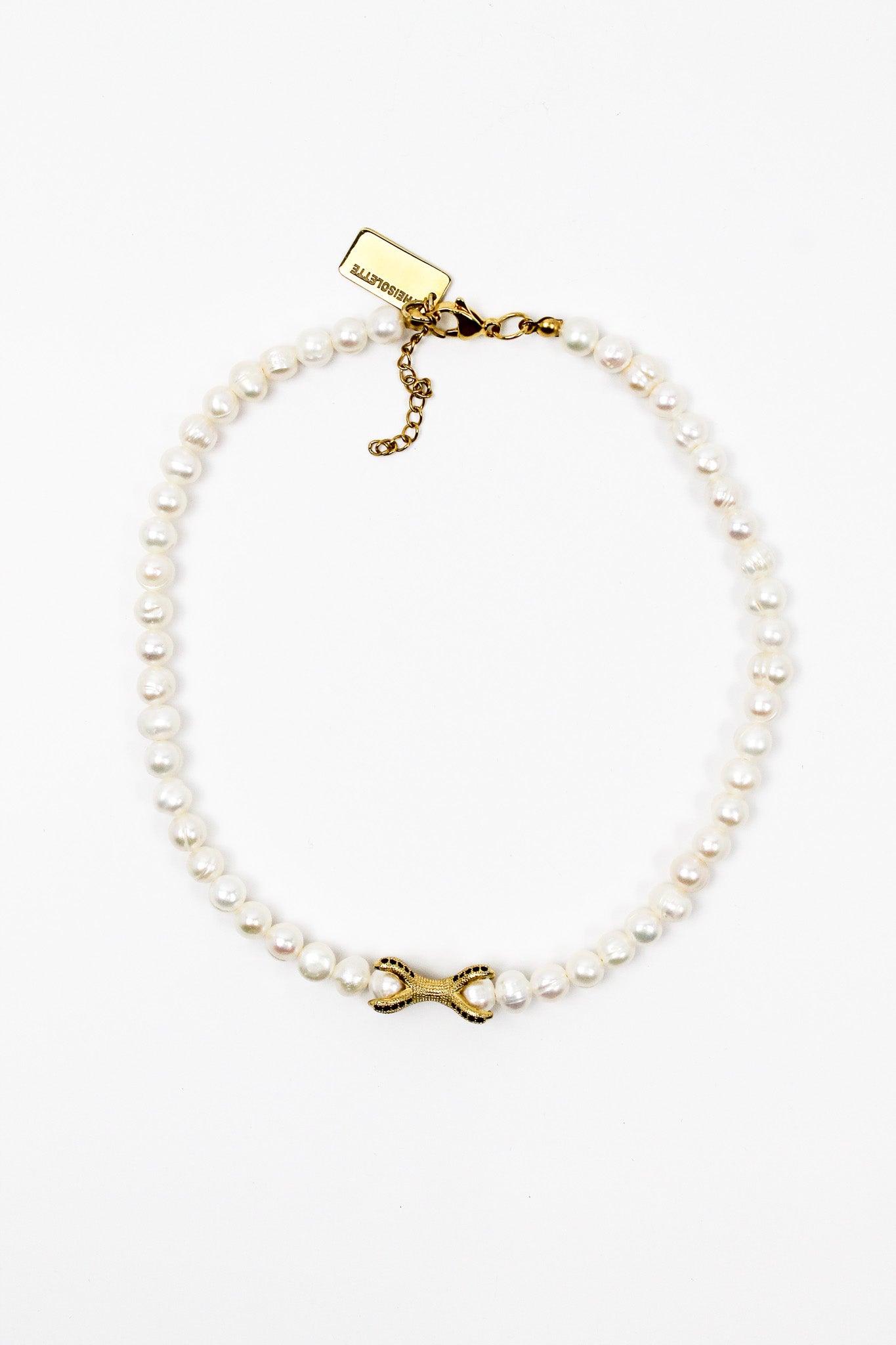 LISANDRA Classic Pearls with Gold Zirconia Piece Necklace
