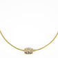 LOVELY Gold Stainless Steel Zirconia Piece Necklace