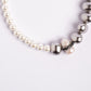 MEGAN Silver Pearls with Shiny Pearly Pieces Necklace